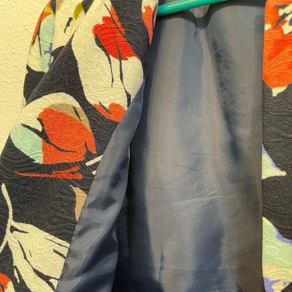 Alfred Dunner Floral Open Blazer Suit Jacket Event Formal 10P Blue Pink 3/4 - Picture 14 of 14